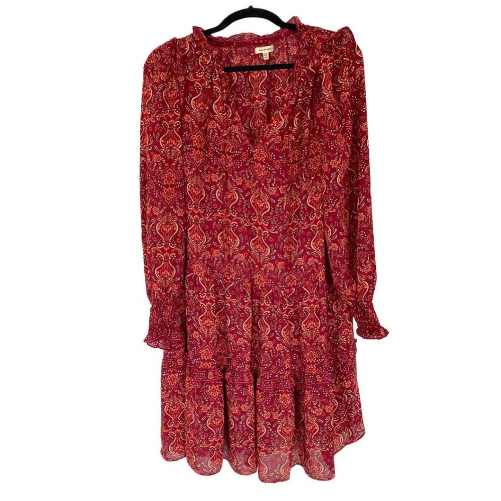 Max Studio Burgundy Boho Dress Size Medium